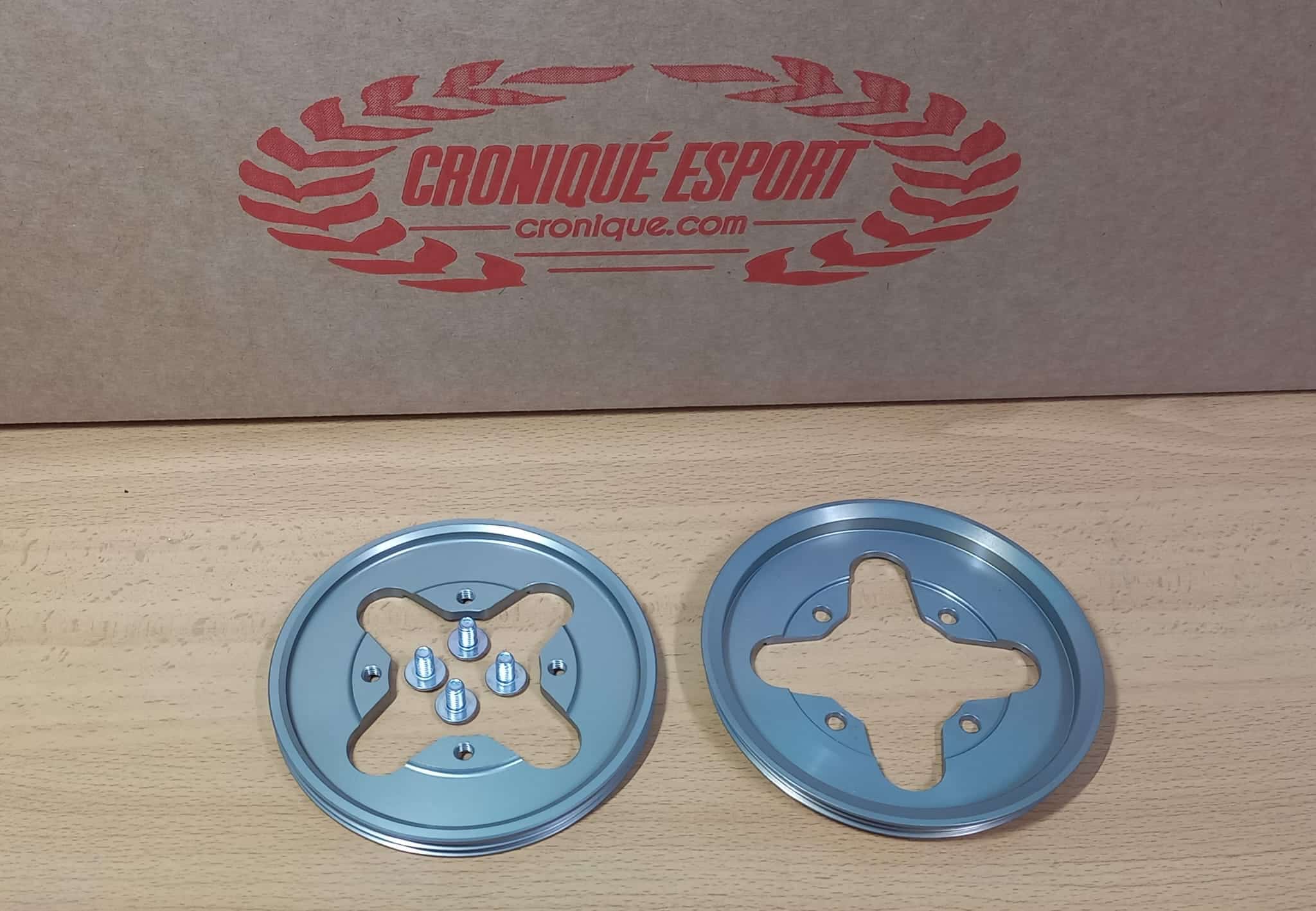 Polea bomba de agua. Hecha en Ergal anodizado i desmontable en 2 piezas. Lancia Delta Integrale/Evo